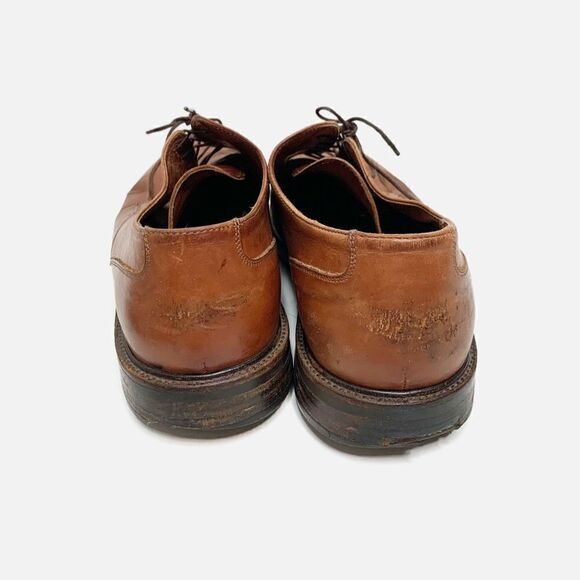 Johnston & Murphy Men's Shoes Oxfords Brown Leather Apron Toe Made in Italy - 10 - Picture 12 of 13
